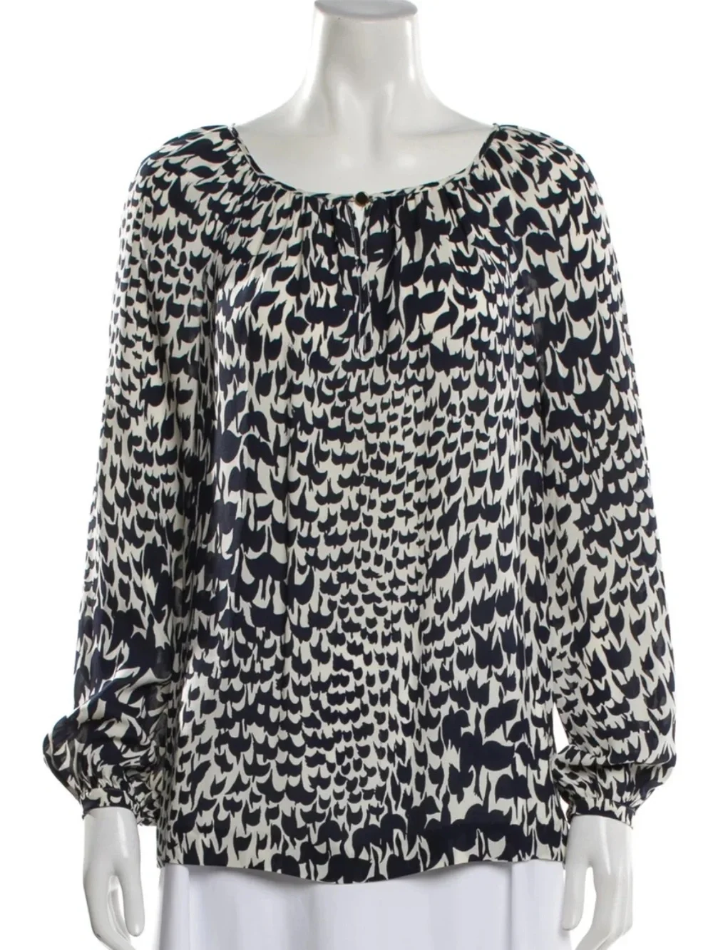 Tory Burch Printed Scoop Neck Blouse